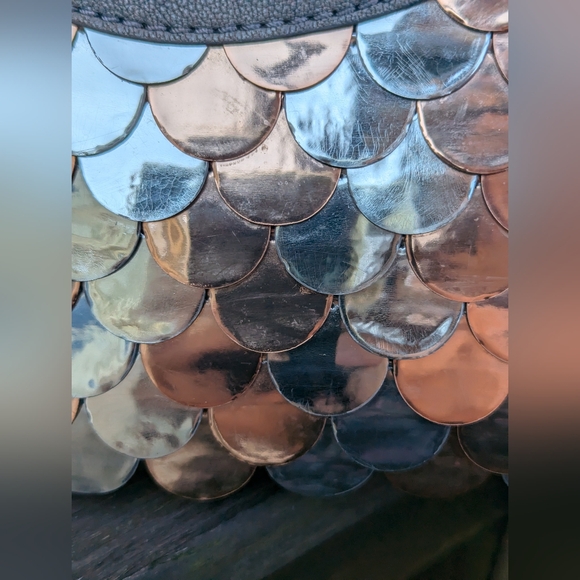 Kate Spade Owl Leather Shoulder Bag Black Gold Copper Silver Feathers GUC RARE - Picture 11 of 15